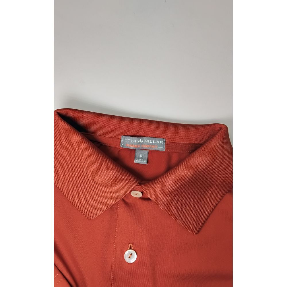 Peter Millar Orange Performance Golf Polo Shirt Athletic Casual Sport M‎